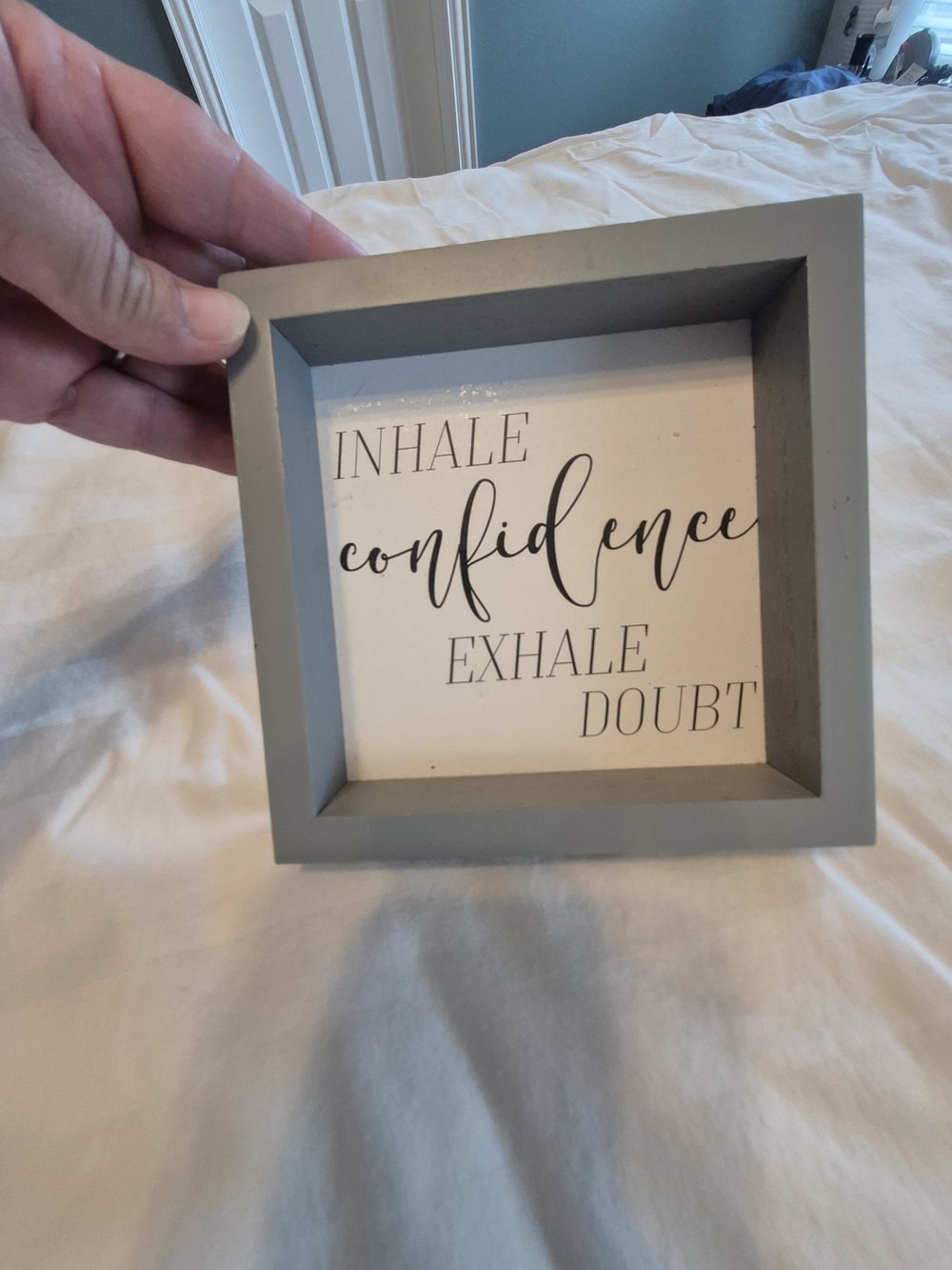 Source Unknown Gray Inspirational Box Frame - 'Inhale Confidence, Exhale Doubt'